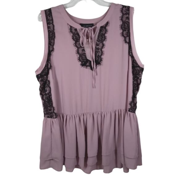 Lane Bryant Tops - NWT Lane Bryant Lace Tiered Peplum Blouse size 18